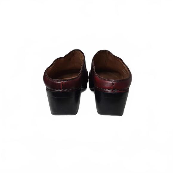 Dansko Women's Burgundy Leather Slip-On Clogs Size 41 - Picture 4 of 6